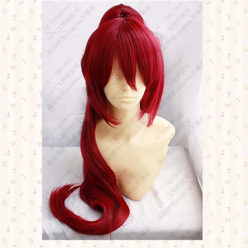 Puella Magi Madoka Magica Kyoko Sakura Red Anime Adult Cosplay Wig+Wig Cap