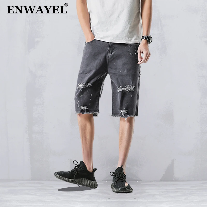 ENWAYEL 2018 Summer Hole Ripped Casual Jeans Shorts Men Trousers Distressed Straight Short Denim Male Hip Hop Streetwear Gray
ENWAYEL 2018 Summer Hole Ripped Casual Jeans Shorts Men Trousers Distressed Straight Short Denim Male Hip Hop Streetwear Gray
