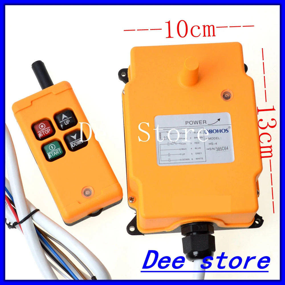 12V 220V 380V 1 Tansmitter 4 Channels 1 Speed Control Hoist Crane Radio Remote Control Push Button Switch System
12V 220V 380V 1 Tansmitter 4 Channels 1 Speed Control Hoist Crane Radio Remote Control Push Button Switch System