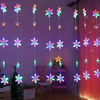 3M LED snowflake curtain light led decorative lantern room Christmas day background lights
3M LED snowflake curtain light led decorative lantern room Christmas day background lights
