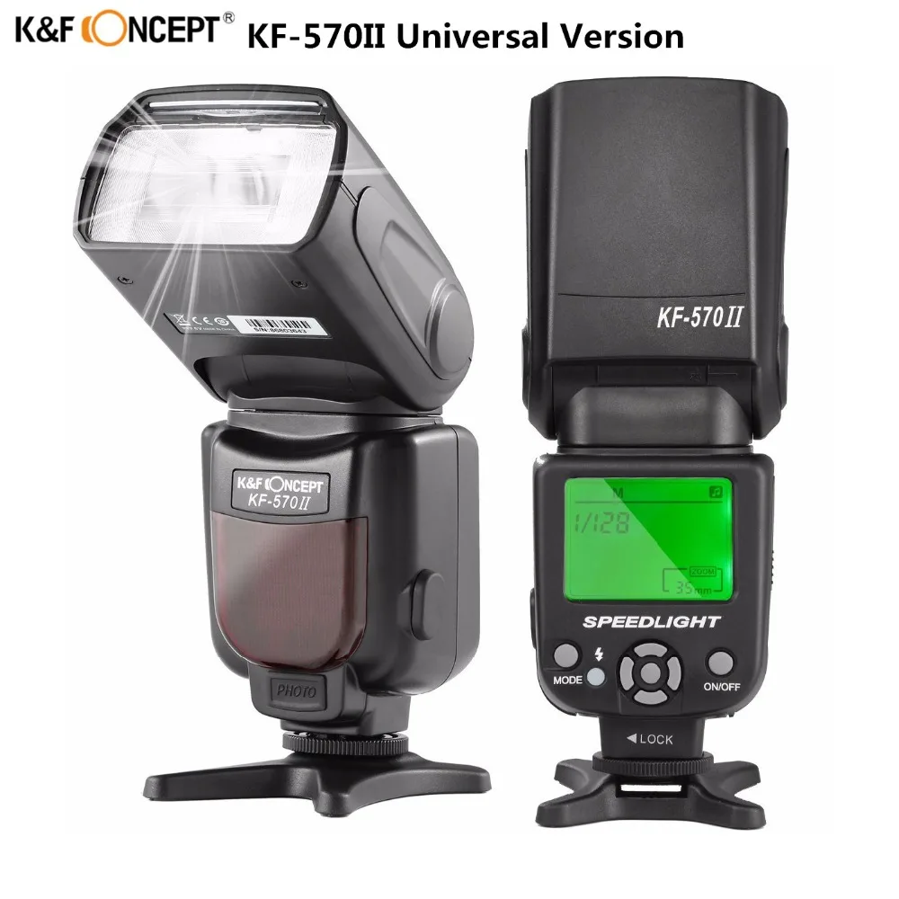 K&F CONCEPT KF-570 II Universal Master Slave Speedlight High Speed LCD Screen Flash Speedlite For Nikon Canon Pentax Cameras
K&F CONCEPT KF-570 II Universal Master Slave Speedlight High Speed LCD Screen Flash Speedlite For Nikon Canon Pentax Cameras