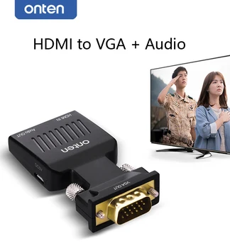 ONTEN HDMI to VGA Adapter Female To Male Converter 1080P Digital to Analog with Audio Out For PC Laptop Tablet to TV / Projector
ONTEN HDMI to VGA Adapter Female To Male Converter 1080P Digital to Analog with Audio Out For PC Laptop Tablet to TV / Projector