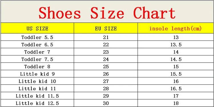 euro shoe size to us kids