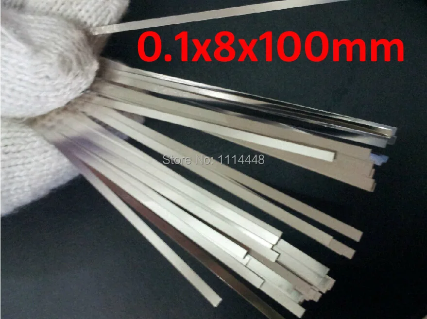 

0.1 x 8 x 100mm 100pcs Pure Nickel Plate Strap Strip Sheets 99.96% for battery spot welding machine Welder Equipment