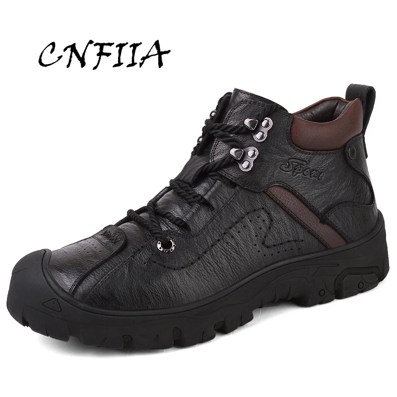 CNFIIA Men Boots 2018 Winter Men Boots with Fur Black Brown Brand Ankle Boots Male Genuine Leather Trekking Shoes Quality Luxury
CNFIIA Men Boots 2018 Winter Men Boots with Fur Black Brown Brand Ankle Boots Male Genuine Leather Trekking Shoes Quality Luxury