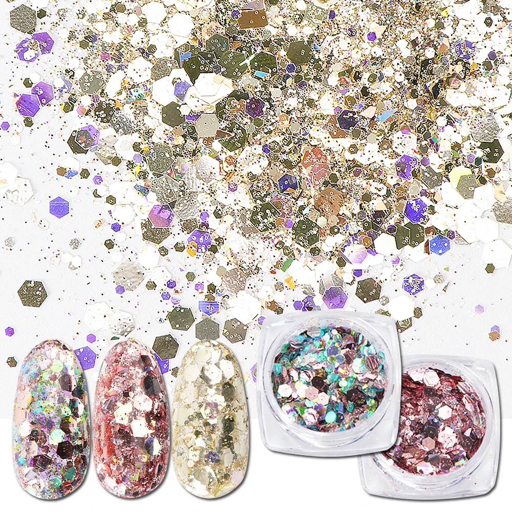 12pcs Hexagon Nail Dip Glitters Irregular Paillette Flakes Dust Laser Powder Sequins Manicure Decoration Accessories BEDJ01-12-1
12pcs Hexagon Nail Dip Glitters Irregular Paillette Flakes Dust Laser Powder Sequins Manicure Decoration Accessories BEDJ01-12-1