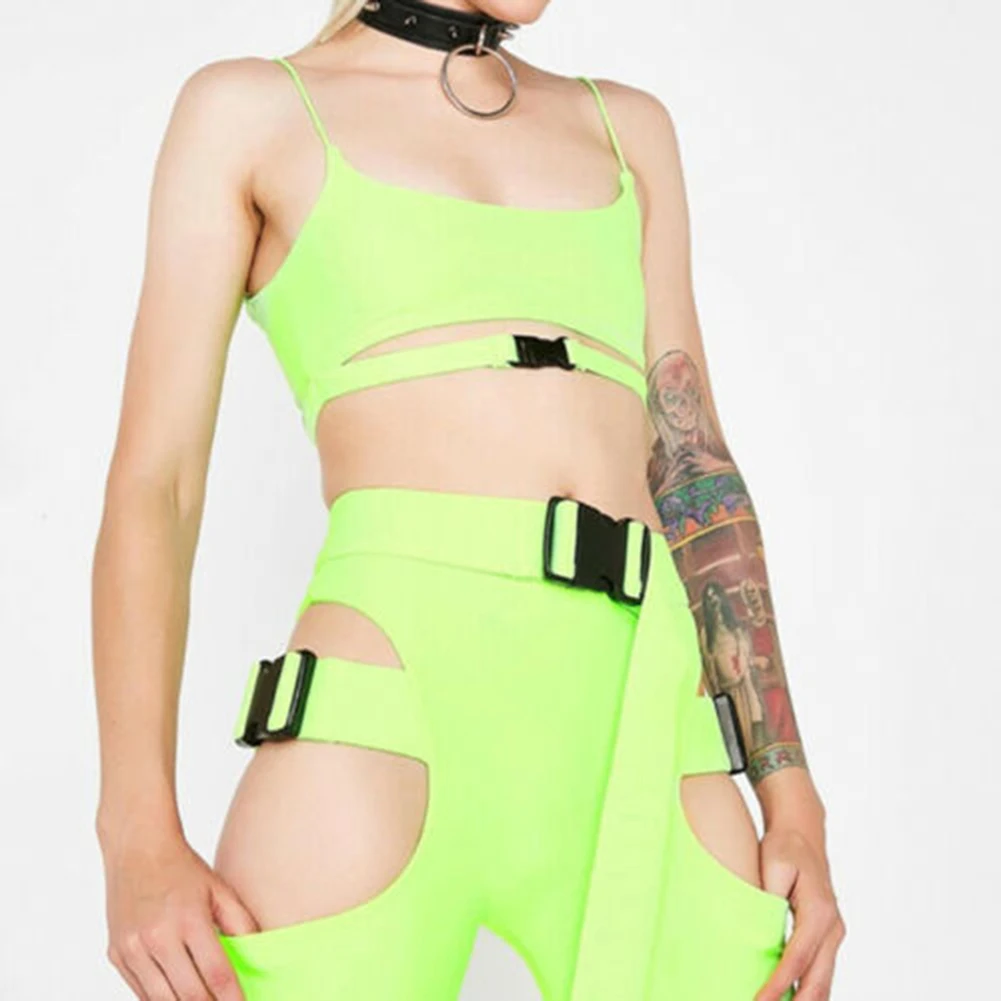 Fashion Women's Bodycon 2 Pieces Outfits Spaghetti Strap Cutout Buckle Tank Crop Top High Waist Shorts Tracksuit Set Clubwear
Fashion Women's Bodycon 2 Pieces Outfits Spaghetti Strap Cutout Buckle Tank Crop Top High Waist Shorts Tracksuit Set Clubwear