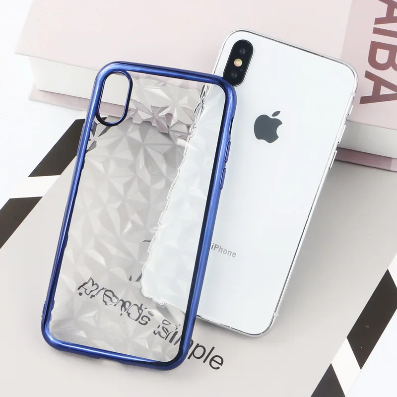 Transparent Geometric Diamond Pattern Phone Case For iPhone X 8 8Plus Plating Soft TPU Shockproof Cover For iPhone 6 6S 7 7Plus
Transparent Geometric Diamond Pattern Phone Case For iPhone X 8 8Plus Plating Soft TPU Shockproof Cover For iPhone 6 6S 7 7Plus