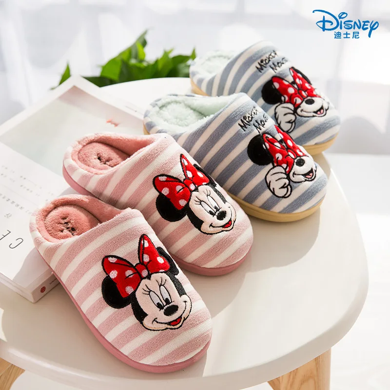 Домашние тапочки для мальчиков и девочек с хлопковой подкладкой Disney мягкие