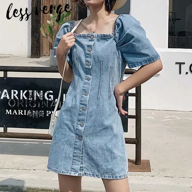 Lessverge Casual short sleeve blue denim dress Women square collar autumn vintage dress Club sexy short wrap dress vestidos 2019
Lessverge Casual short sleeve blue denim dress Women square collar autumn vintage dress Club sexy short wrap dress vestidos 2019
