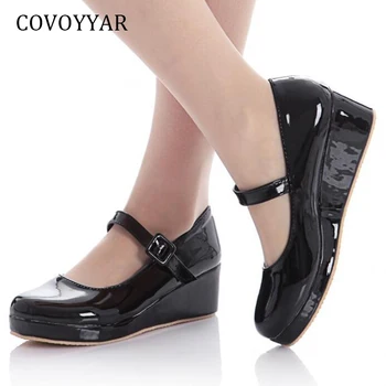 COVOYYAR Mary Janes 2019 Buckle Strap Women High Heels Spring Autumn Patent Leather Women Pumps Big Sizes Wedges Shoes WHH651
COVOYYAR Mary Janes 2019 Buckle Strap Women High Heels Spring Autumn Patent Leather Women Pumps Big Sizes Wedges Shoes WHH651