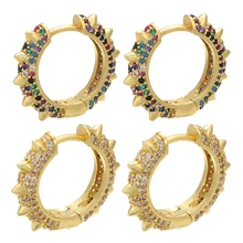 ZHUKOU 18x20mm Fashion crystal DIY Handgemaakte oor ringen voor vrouwen Handgemaakte Gold Creative Oorbel Accessoires model: VE76(China)