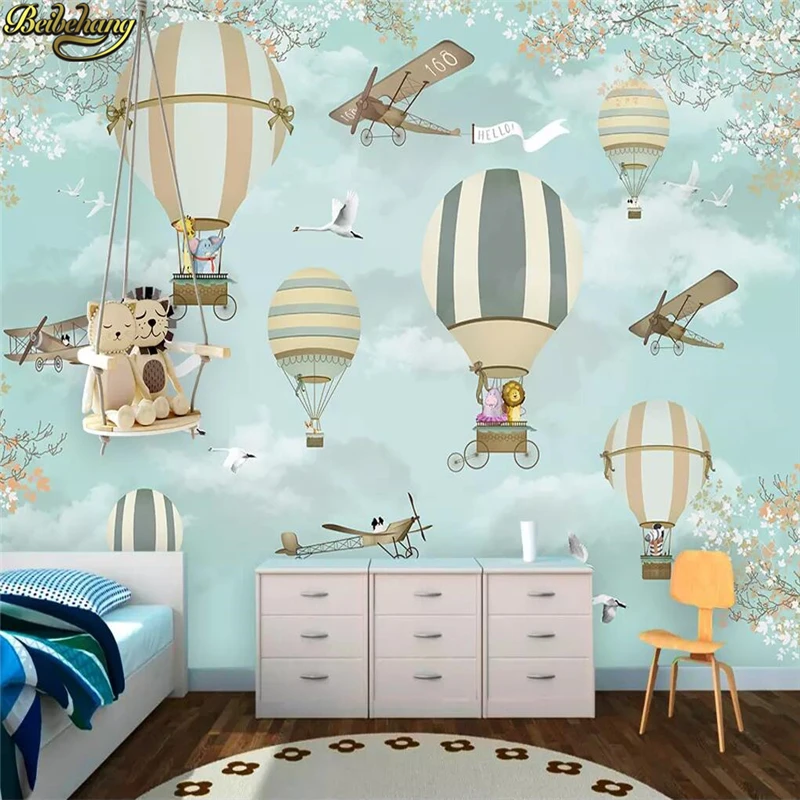 Фото Фотообои для гостиной спальни на заказ с воздушным шаром | Обустройство дома