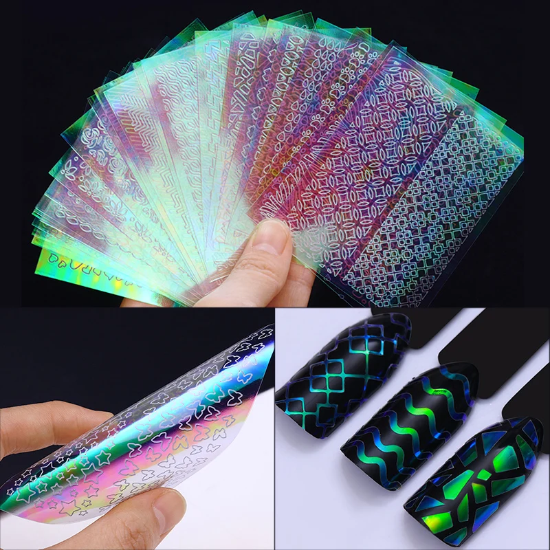 12Pcs Holographic Nail Vinyls AB Color Tree Nail Art Hollow 3D Adhesive Nail Sticker Random Patterns Decoration
12Pcs Holographic Nail Vinyls AB Color Tree Nail Art Hollow 3D Adhesive Nail Sticker Random Patterns Decoration