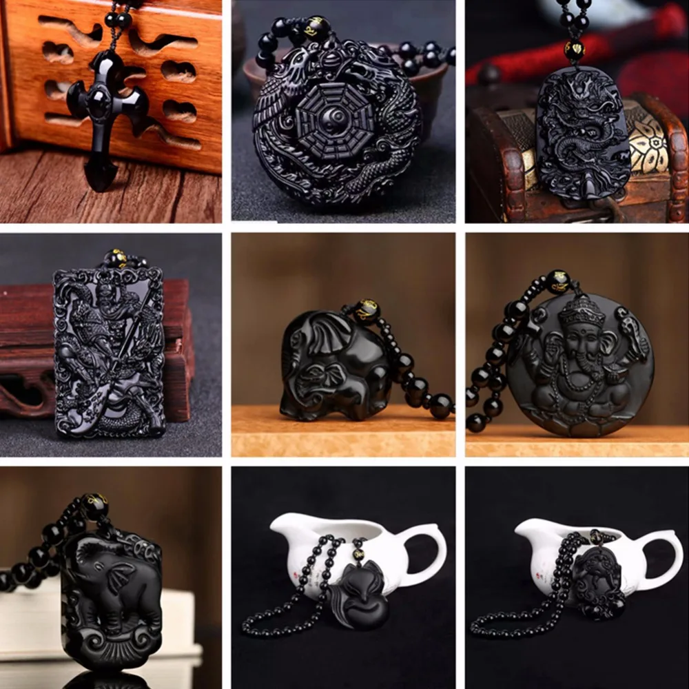 Natural Obsidian Necklace Pendant High Quality Unique Natural Black Obsidian Carved Buddha Lucky Amulet For Women Men Jewelry
Natural Obsidian Necklace Pendant High Quality Unique Natural Black Obsidian Carved Buddha Lucky Amulet For Women Men Jewelry