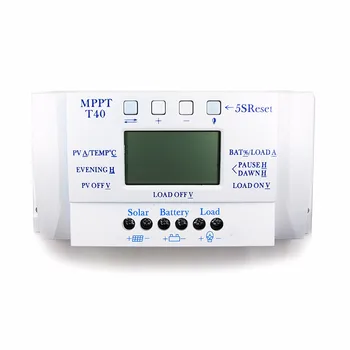 MPPT T40 40A Solar Charge Regulator 12V 24V Auto LCD Display Controller with Load Dual Timer Control for Street Light System
MPPT T40 40A Solar Charge Regulator 12V 24V Auto LCD Display Controller with Load Dual Timer Control for Street Light System