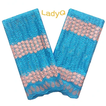 Nigerian Lace 2019 Turquoise Blue Swiss Voile Lace in Switzerland 5 Yards Embroidered Mesh White Wedding Lace Fabric with Stones
Nigerian Lace 2019 Turquoise Blue Swiss Voile Lace in Switzerland 5 Yards Embroidered Mesh White Wedding Lace Fabric with Stones