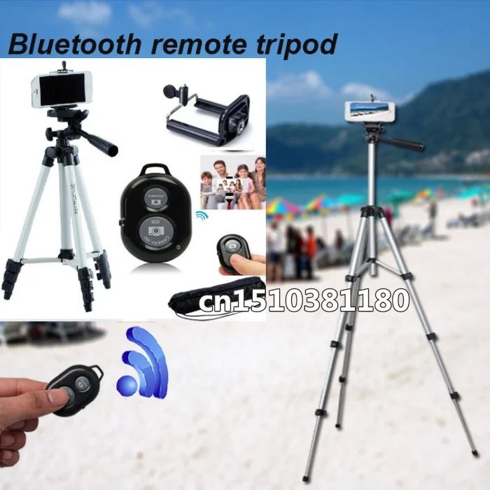 Flexible 4 Sections 105cm Camera Bluetooth Remote tripod Monopod + Mobile Phone Holder with Bag for Camera DV Video Recorders
Flexible 4 Sections 105cm Camera Bluetooth Remote tripod Monopod + Mobile Phone Holder with Bag for Camera DV Video Recorders