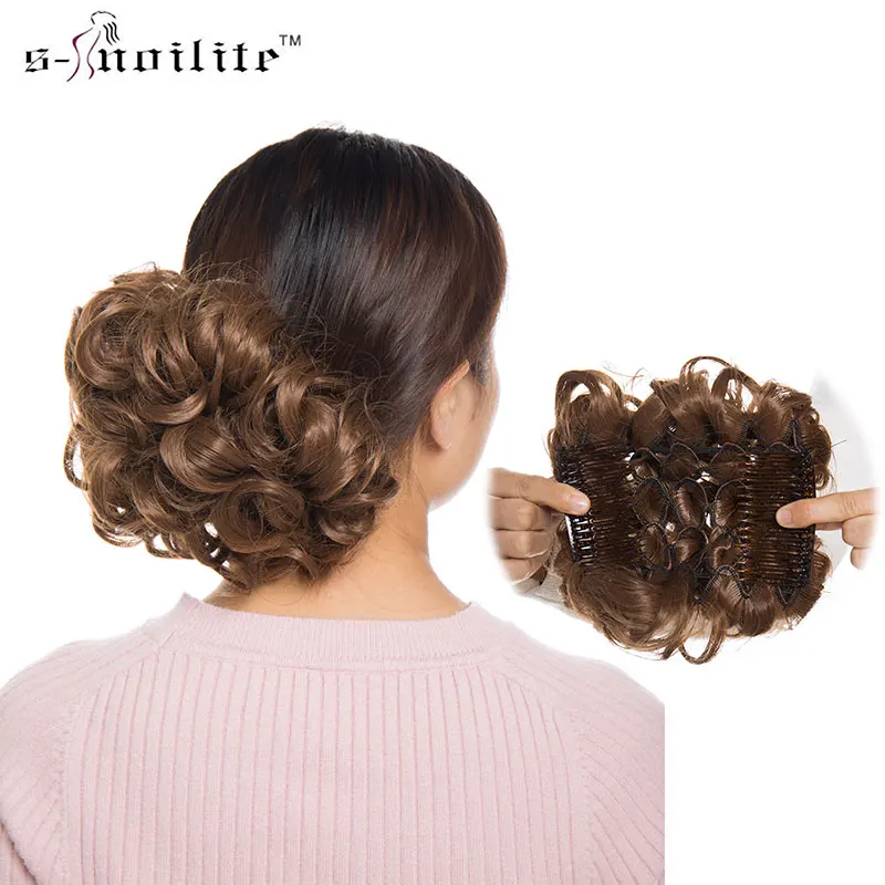 S-noilite 1piece 14Colors Short Synthetic Hair Big Bun Chignon Two Plastic Comb Clips in Hair Extension Hairpiece Accessories
S-noilite 1piece 14Colors Short Synthetic Hair Big Bun Chignon Two Plastic Comb Clips in Hair Extension Hairpiece Accessories