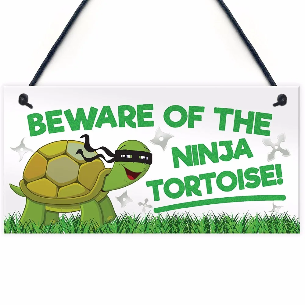Meijiafei Beware Of The Ninja Tortoise Hanging Plaque Reptile Tank Door Gate Sign Garden 10"x5" 
Meijiafei Beware Of The Ninja Tortoise Hanging Plaque Reptile Tank Door Gate Sign Garden 10"x5"