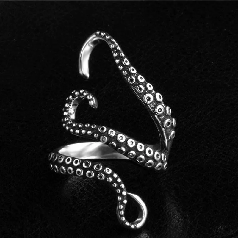 925 sterling silver Cool Rings for women, Gothic Deep Sea Squid Octopus Ring Fashion Jewelry Opened Adjustable Size Top Quality
925 sterling silver Cool Rings for women, Gothic Deep Sea Squid Octopus Ring Fashion Jewelry Opened Adjustable Size Top Quality