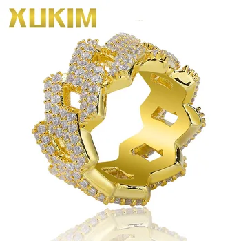 Xukim Jewelry Gold Silver Color Prong Setting Full CZ Iced Out Rhombs Rings For Men Women Jewelry Gift Rapper Hip Hop Jewelry
Xukim Jewelry Gold Silver Color Prong Setting Full CZ Iced Out Rhombs Rings For Men Women Jewelry Gift Rapper Hip Hop Jewelry