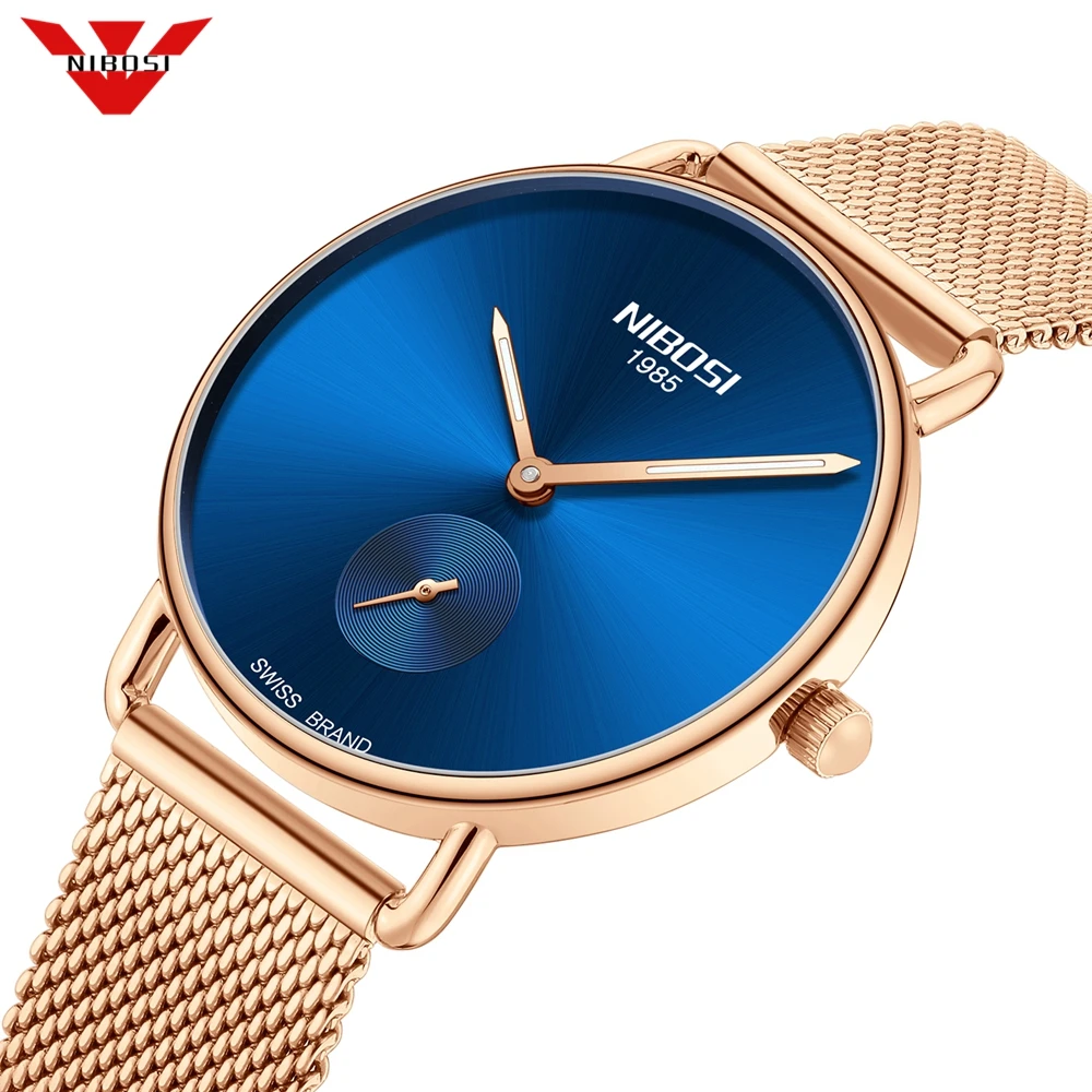 NIBOSI Women Watches Ladies Rose Gold Blue Watch Mesh Steel Women's Bracelet Watches Female Clock Relogio Feminino Montre Femme
NIBOSI Women Watches Ladies Rose Gold Blue Watch Mesh Steel Women's Bracelet Watches Female Clock Relogio Feminino Montre Femme