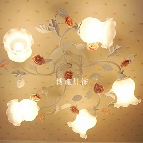 European-style garden living room Romantic Restaurants white wrought iron pink ceramic flowers glass lampshade Ceiling Lamp c170
European-style garden living room Romantic Restaurants white wrought iron pink ceramic flowers glass lampshade Ceiling Lamp c170