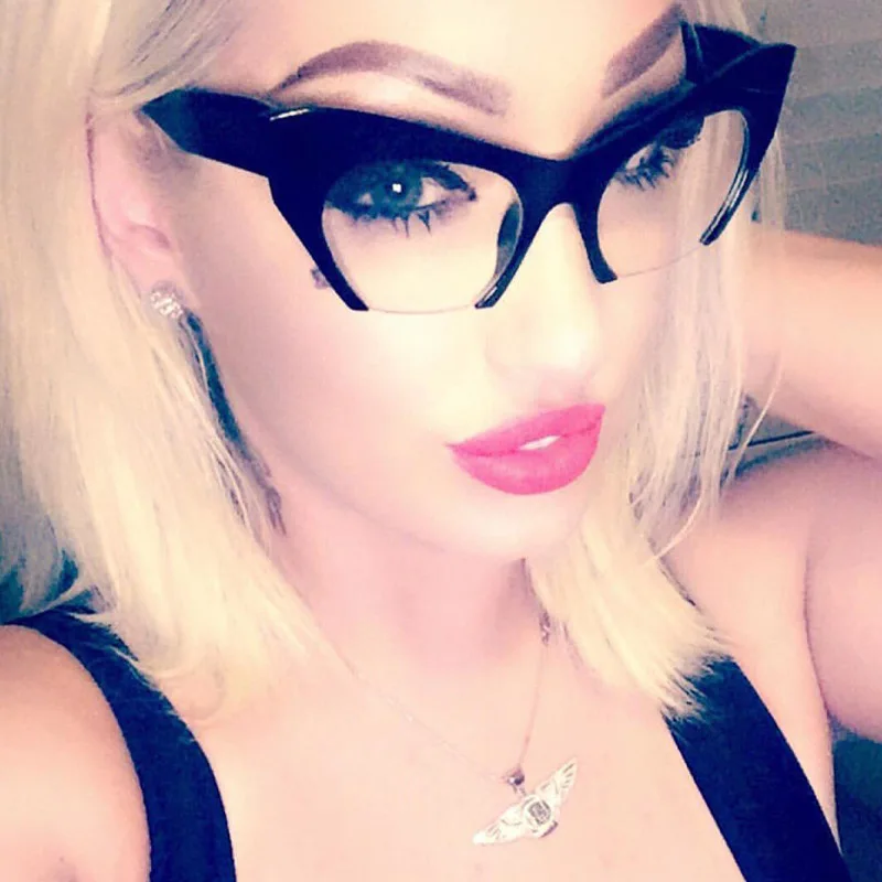 Vintage Classic Women Cat Eye Transparent Glasses Brand Designer Clear Glasses Female Fashion 2017 Half Rim Eyewear Eyeglasses
Vintage Classic Women Cat Eye Transparent Glasses Brand Designer Clear Glasses Female Fashion 2017 Half Rim Eyewear Eyeglasses