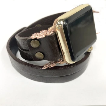 Compatible for Apple Watch Double Wrap Genuine Leather Strap Series 4 40mm band for Woman 38mm, Series 3 Series 2 Series 1 Brown
Compatible for Apple Watch Double Wrap Genuine Leather Strap Series 4 40mm band for Woman 38mm, Series 3 Series 2 Series 1 Brown