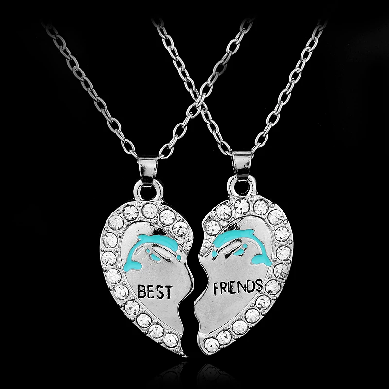 Best Friends Broken Heart Splicing Dolphins Heart Shape Pendant Girlfriends Necklace
Best Friends Broken Heart Splicing Dolphins Heart Shape Pendant Girlfriends Necklace