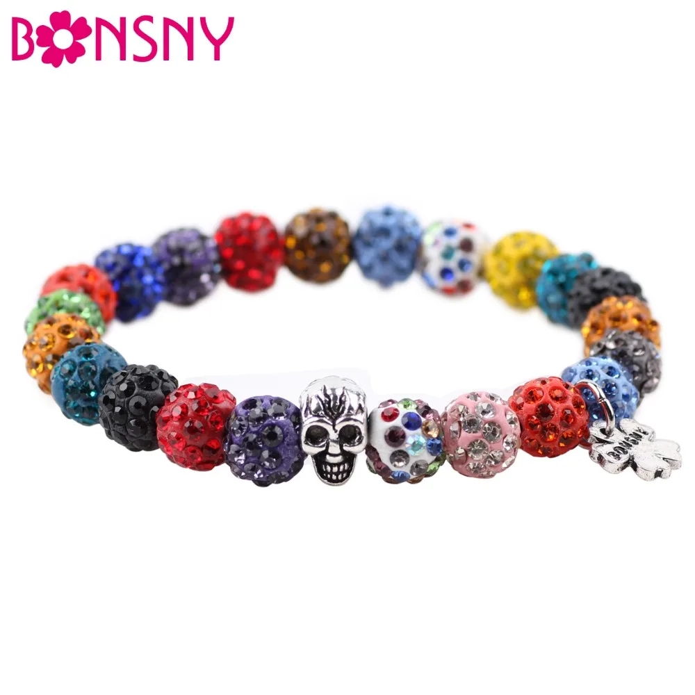 Bonsny Handmade Skull Bracelet Women bohemian Brand Bangle Femme Fashion Crystal Beads Charm femme 2017 New Jewelry For Girl
Bonsny Handmade Skull Bracelet Women bohemian Brand Bangle Femme Fashion Crystal Beads Charm femme 2017 New Jewelry For Girl