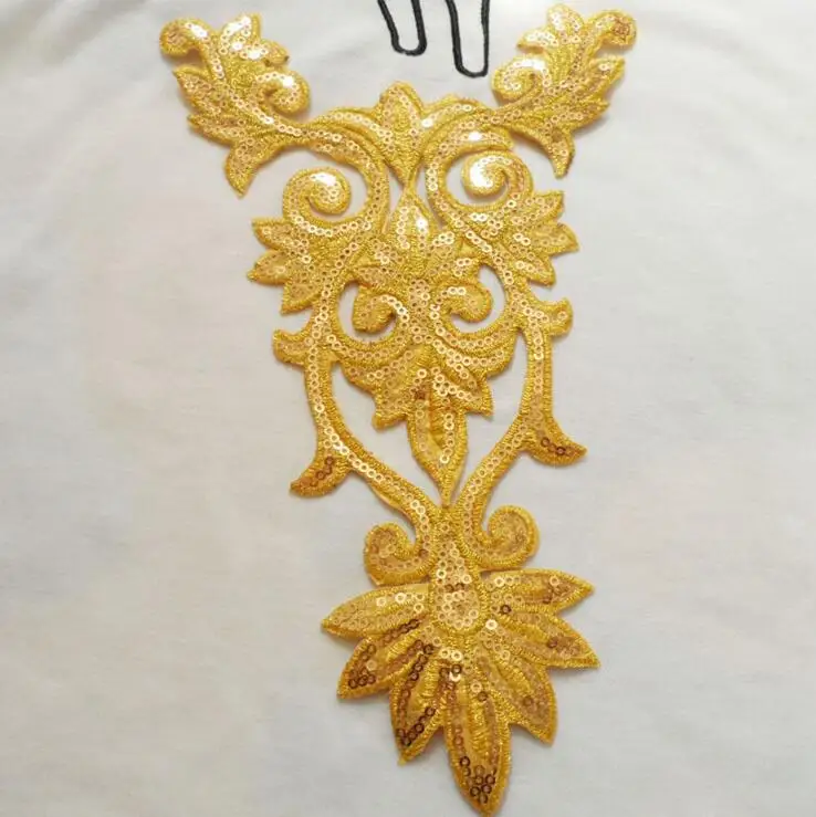 10pcs/pack, 25*16 cm Gold/Red/Blue Embroidered Lace Patch , Sequins Lace Appliques Lace Collar, Free shipping Z397
10pcs/pack, 25*16 cm Gold/Red/Blue Embroidered Lace Patch , Sequins Lace Appliques Lace Collar, Free shipping Z397