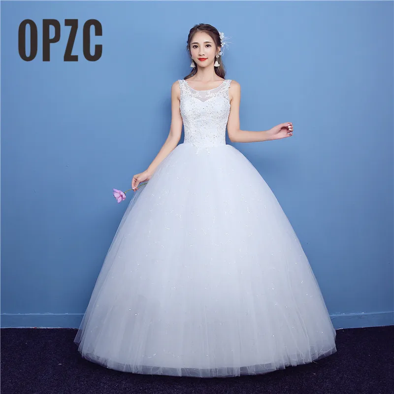Fashion Simple 2018 Wedding Dresses O-Neck Bride Dress Plus Size Pregnant Sequined Lace Appliques Sleeveless Vestido De Noiva QH
Fashion Simple 2018 Wedding Dresses O-Neck Bride Dress Plus Size Pregnant Sequined Lace Appliques Sleeveless Vestido De Noiva QH