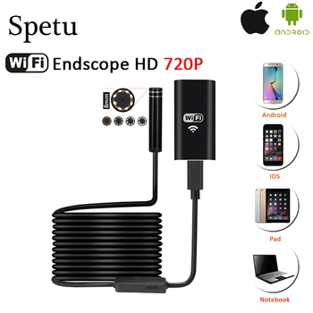 Spetu WiFi Endoscope 8mm 720P HD Wifi Camera 1M/3M/5M/7M/10M Hard Wire IPhone Endoscope Waterproof Android IOS Boroscope Camera
Spetu WiFi Endoscope 8mm 720P HD Wifi Camera 1M/3M/5M/7M/10M Hard Wire IPhone Endoscope Waterproof Android IOS Boroscope Camera