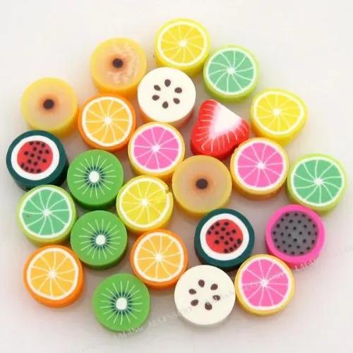 500pcs 10mm DIY Jewelry Findings Polymer Clay Beads Fruit Pieces Mix Color And Mix Design Bracelet Accessory Fimo Slices
500pcs 10mm DIY Jewelry Findings Polymer Clay Beads Fruit Pieces Mix Color And Mix Design Bracelet Accessory Fimo Slices