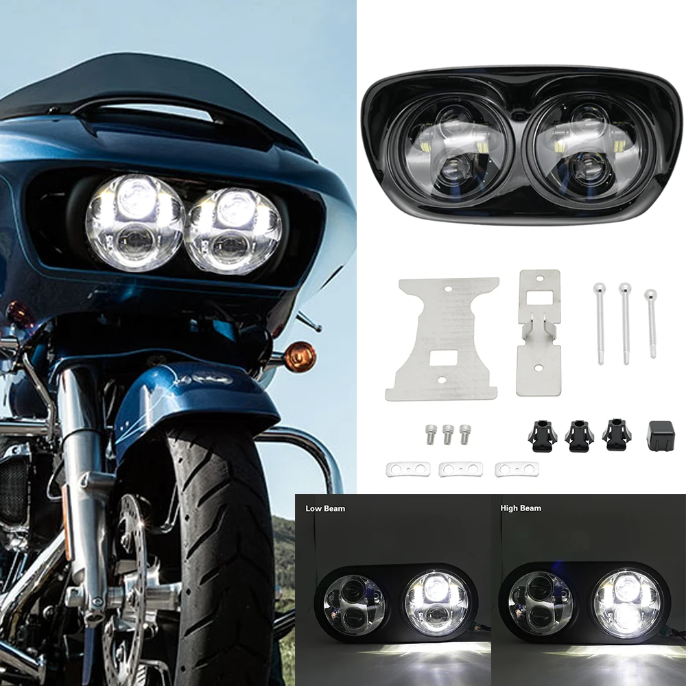 Set 5.75 Inch for Harley Motorcycle Projector Daymaker Dual LED Headlight For Harley-davidson Road Glide Dual Headlamps (24)