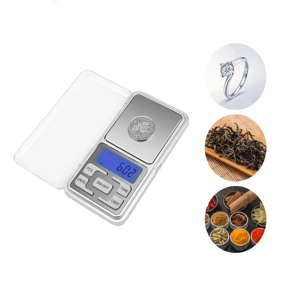 

Mini Digital Electronic Scale 100/200/300/500g 0.01g /0.1g High Accuracy Backlight Pocket Scale for Kitchen Jewelry Gram Weight