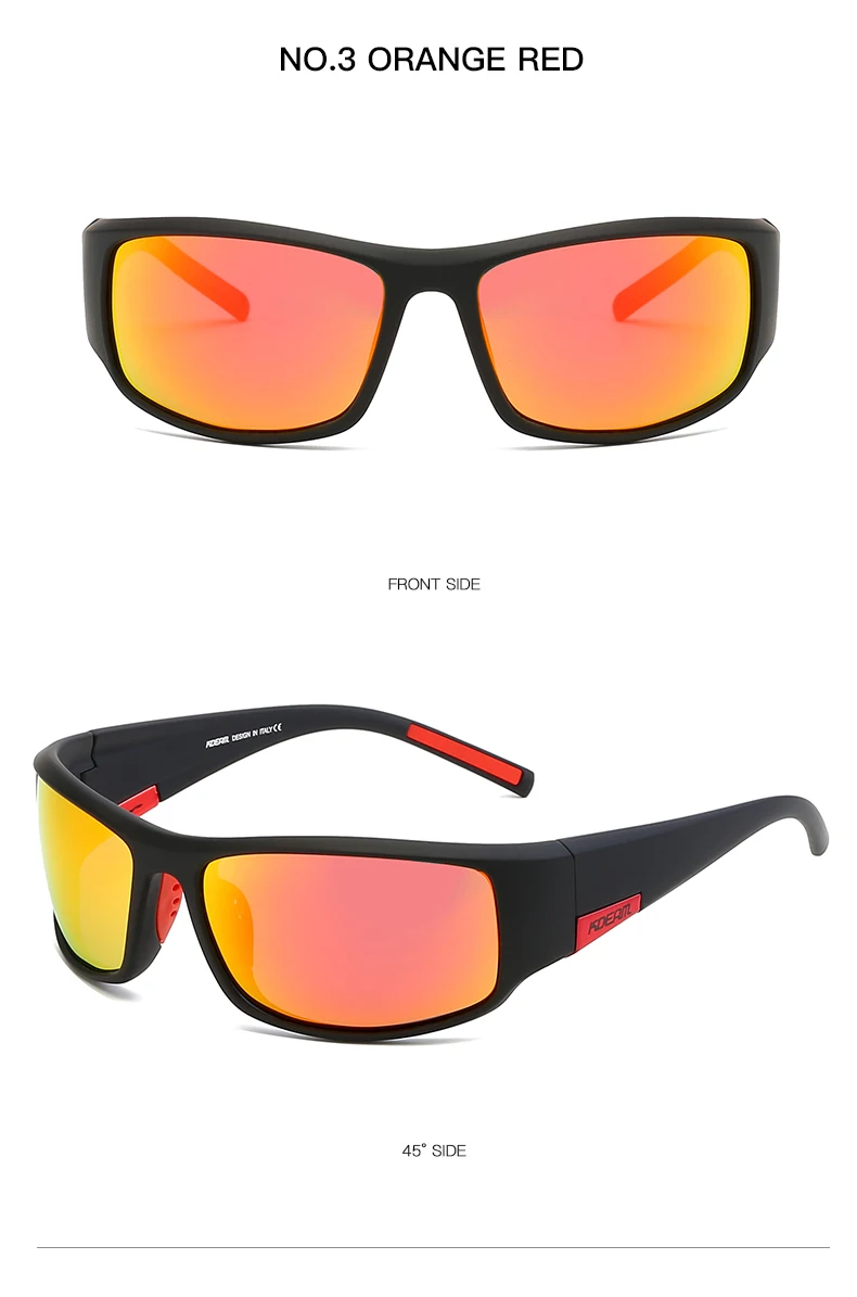 Men's TR90 Frame Sport Sunglasses Orange Red