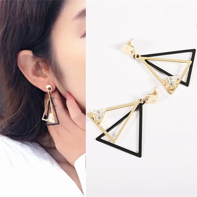 2019 Simple Temperament Geometry Long Earrings Hollow Triangle Zircon Earrings For Women Brincos Wholesale Party Jewelry
2019 Simple Temperament Geometry Long Earrings Hollow Triangle Zircon Earrings For Women Brincos Wholesale Party Jewelry