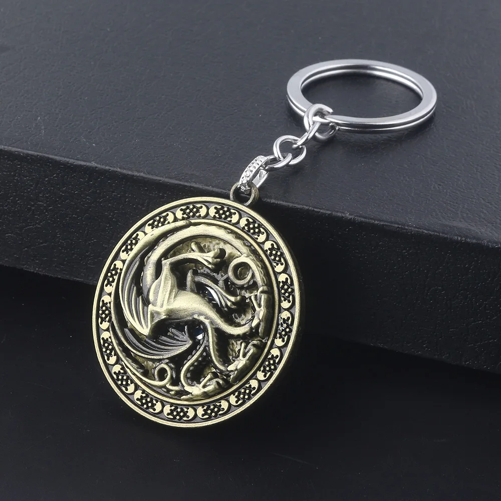 New Design Game of Thrones Rotatable Keychain House Stark Wolf Targaryen Dragon Car Key Holder Bag Charm Key Chains Jewelry
New Design Game of Thrones Rotatable Keychain House Stark Wolf Targaryen Dragon Car Key Holder Bag Charm Key Chains Jewelry