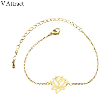 V Attract 10pcs Rose Gold Buddhist Lotus Bracelet Women Yoga Jewelry Bracciali Donna Chain & Link Pulseira Masculina
V Attract 10pcs Rose Gold Buddhist Lotus Bracelet Women Yoga Jewelry Bracciali Donna Chain & Link Pulseira Masculina