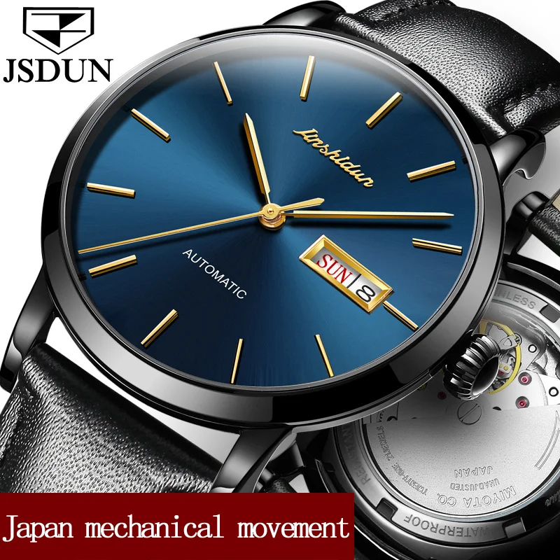 JSDUN TOP Brand Automatic Mechanical Watch Men Genuine Leather Strap Clock Waterproof Luxury Watch Men's relogio masculino saat
JSDUN TOP Brand Automatic Mechanical Watch Men Genuine Leather Strap Clock Waterproof Luxury Watch Men's relogio masculino saat