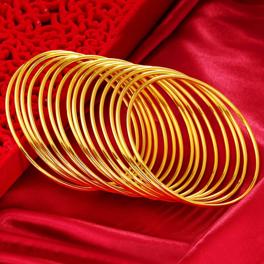 10 Pieces Wholesale Womens Bangle Thin Bracelet Yellow Gold Filled Smooth Unopen Bangle Dia 6cm
10 Pieces Wholesale Womens Bangle Thin Bracelet Yellow Gold Filled Smooth Unopen Bangle Dia 6cm