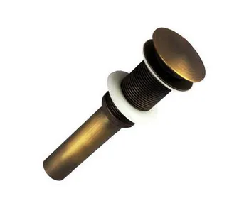 Luxury Antique Brass Large Round Shape Cap Pop Up Bathroom Sink Drain Without Overflow asd037