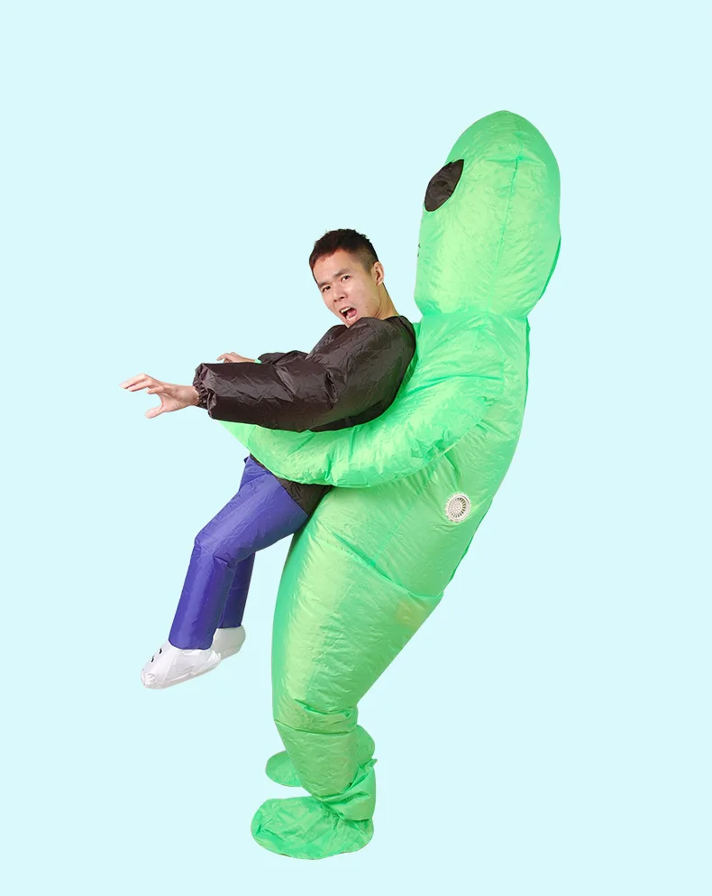 Green Alien Inflatable Costume For Adult Christmas/Halloween/Birthday/Make-up Party Fun Toys ET Dress Up Cosplay Suits Outfit 11