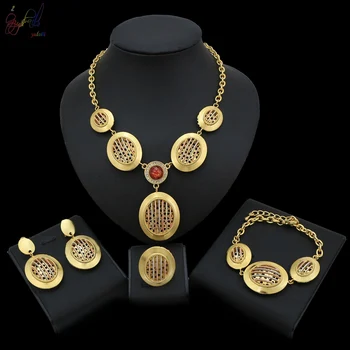 Yulaili Famous Brand Jewellery Wholesale Top Quality Gold Color Ring Necklace Bracelet Earrings Wedding Jewelry Sets For Women
Yulaili Famous Brand Jewellery Wholesale Top Quality Gold Color Ring Necklace Bracelet Earrings Wedding Jewelry Sets For Women