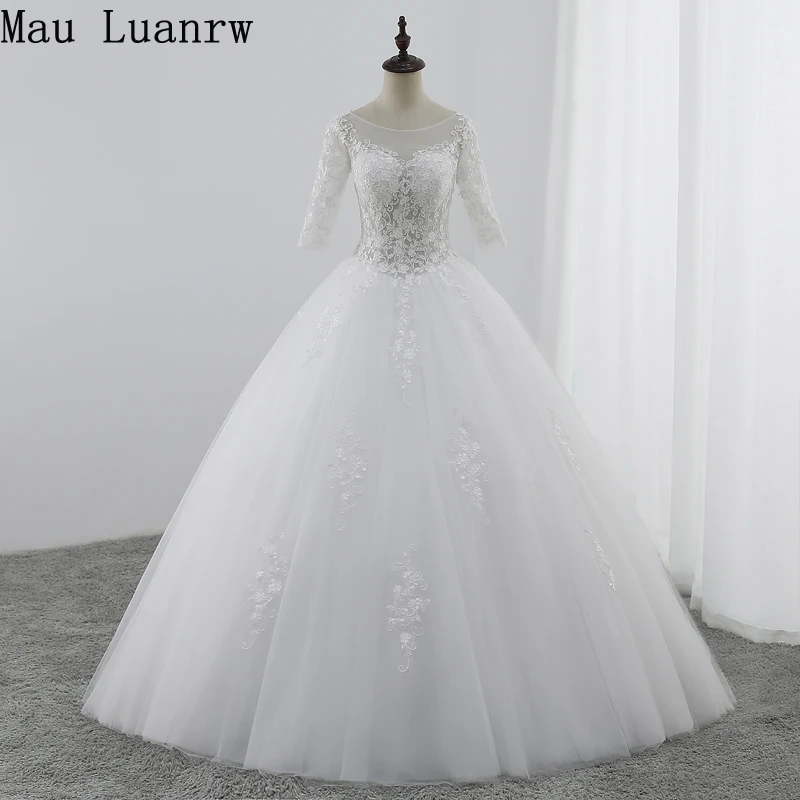 Custom-made Half Sleeves Lace Ball Gown Wedding Dresses 2019 Sexy Illustion Bridal Wedding Gowns
Custom-made Half Sleeves Lace Ball Gown Wedding Dresses 2019 Sexy Illustion Bridal Wedding Gowns