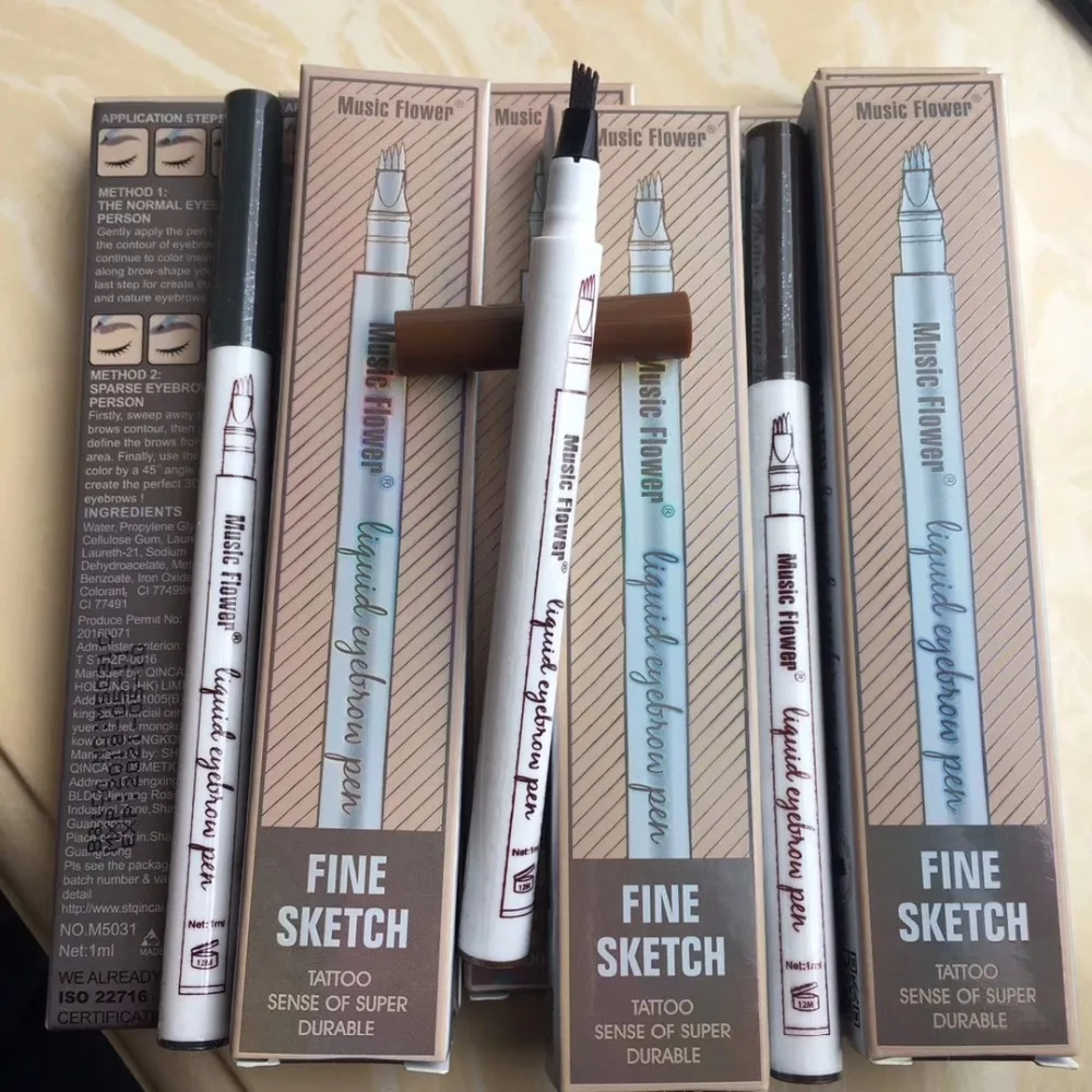 Music Flower 3 Color Eyes Makeup 4 heads Liquid Eyebrow Pen Waterproof Tattoo Super Durable Eye Brow Pencil Beauty Tool
Music Flower 3 Color Eyes Makeup 4 heads Liquid Eyebrow Pen Waterproof Tattoo Super Durable Eye Brow Pencil Beauty Tool