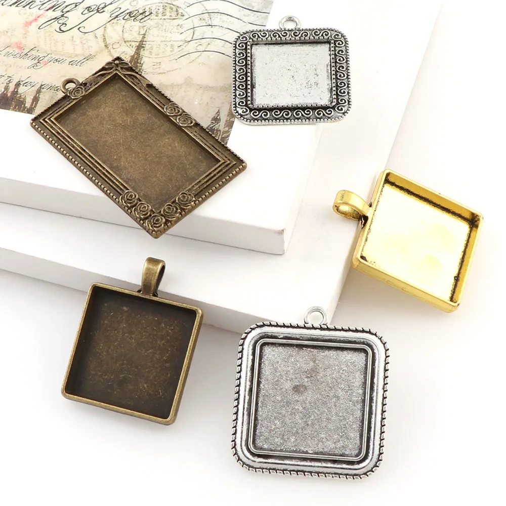 2-10pcs Multi-style Alloy Square Tray Settings Bezel Cabochon Cameo Base Pendant Charms Jewelry Making Accessory
2-10pcs Multi-style Alloy Square Tray Settings Bezel Cabochon Cameo Base Pendant Charms Jewelry Making Accessory